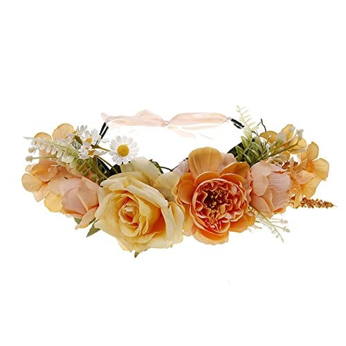 Haarband für Damen, Blumen-Haarband, Blumengirlande, Kopfschmuck, Braut, Blume, Stirnband, Bohemian-Blumenkrone, Hochzeit, Braut von BEBIKR