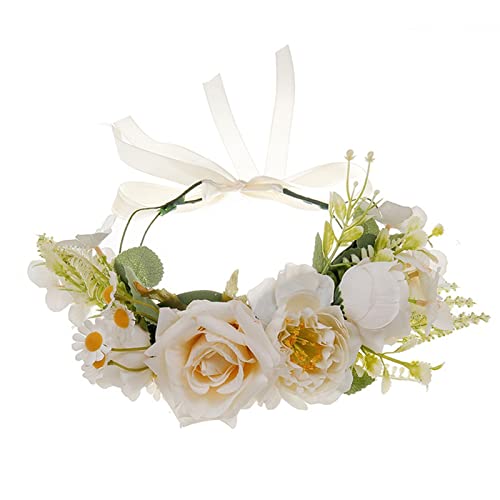 Haarband für Damen, Blumen-Haarband, Blumengirlande, Kopfschmuck, Braut, Blume, Stirnband, Bohemian-Blumenkrone, Hochzeit, Braut von BEBIKR