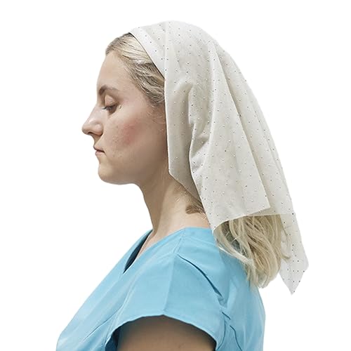 Haarband für Damen, Bohemia, Schleier, Stirnband für Damen, Stretch, Turban, Tüll, Strasssteine, Stickerei, bunte Punkte, Kopfwickel-Stirnband von BEBIKR