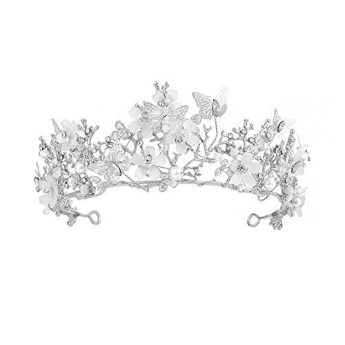 Haarband für Damen, Brautschmuck, hohl, Schmetterling, Kristall, Blumenkrone für Hochzeit, Party, zarter Kopfschmuck mit Strasssteinen, Frauen-Geburtstagskrone, Metalllegierung von BEBIKR