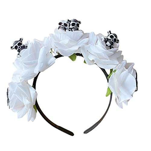 Haarband für Damen, Halloween, Blume, Mini-Totenkopf-Form, Stirnband, Karneval, Festival, Haarreifen, Mode, Frauen, Rave, Party, Frisur, Kopfbedeckung von BEBIKR