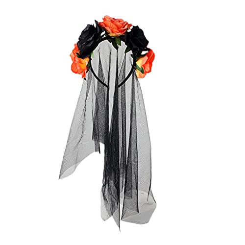 Haarband für Damen, Halloween-Haarreifen, Netz-Spitze, Blume, Stirnband, Themenparty, Kopfschmuck, Karneval, Cosplay, Haarschmuck von BEBIKR