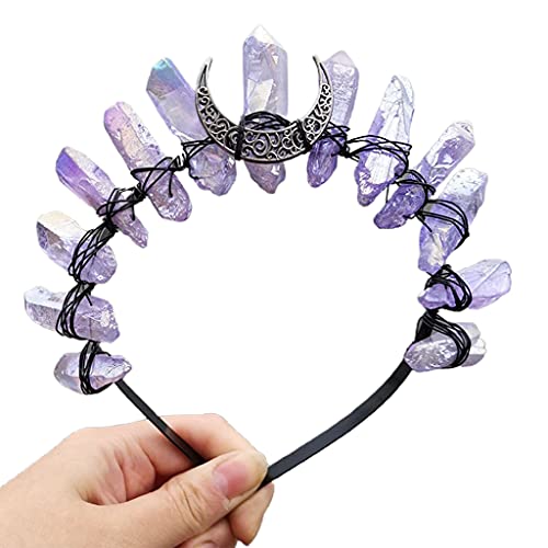 Haarband für Damen, Quarz-Kristall-Stirnband, Naturstein für Kopfschleife, Dekoration, Boho-Stil, Krone für Hochzeitsfeiern von BEBIKR
