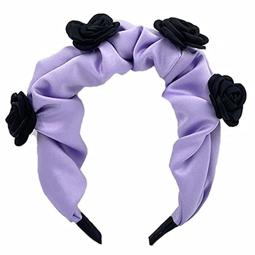 Haarband für Damen, Rosen-Stirnband, 5,8 cm breit, Blumen-Haarreif, Party-Kopfschmuck, Mädchen, süßes Hochzeitshaarband, Kopfschmuck von BEBIKR