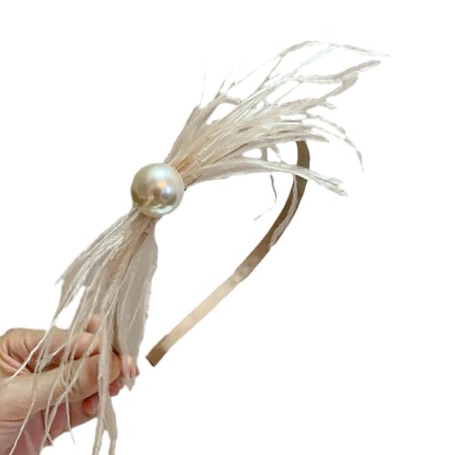 Haarband für Damen, Vintage-Fascinator, exquisite Perle für Teaparty, Hochzeitskostüm, elegante Perlen-Kopfbedeckung für Hochzeit von BEBIKR