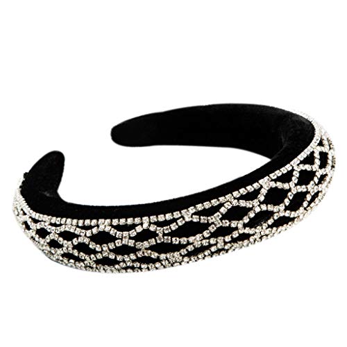 Haarband für Damen, barocke Raute für Strass, Hochzeit, Bandana, Schwamm, gepolsterter Schmuckkopf von BEBIKR