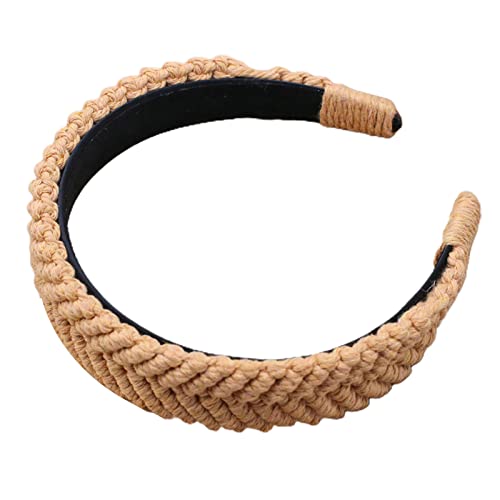 Haarband für Damen, böhmisches geflochtenes Stirnband, böhmischer Turban, breite Haarbänder für Frauen, rutschfest, handgewebte Baumwolle, geflochtene Kopfbedeckung von BEBIKR