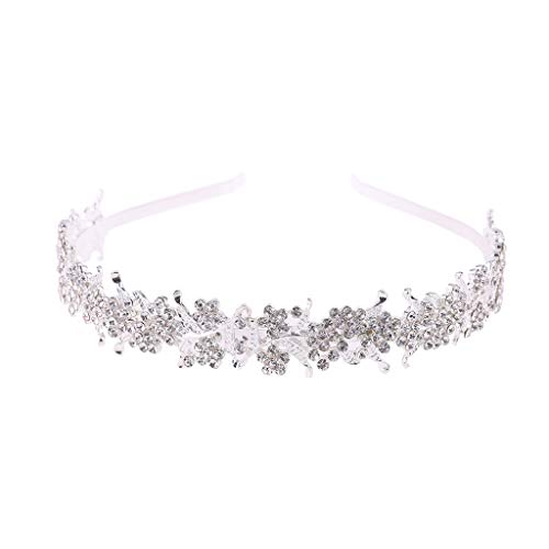 Haarband für Damen, elegante Prinzessinnen-Blumen-Blatt-Tiaras, exquisites Stirnband für Braut, Hochzeit, Abschlussball, Geburtstag, Cosplay, Halloween-Kostüme, Metalllegierung von BEBIKR