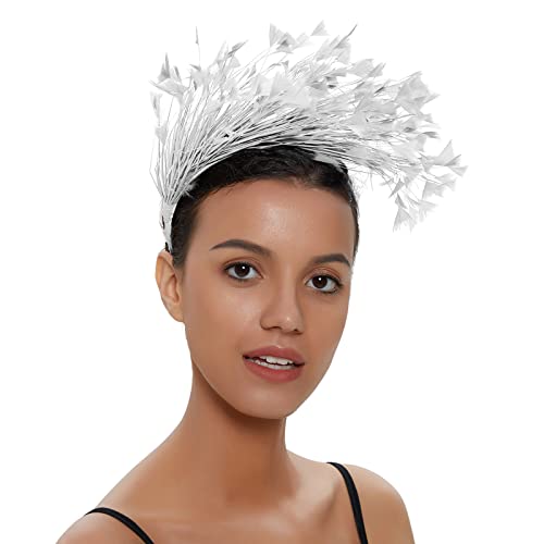 Haarband für Damen, farbiges Feder-Stirnband, Flapper-Feder-Stirnband, Feder-Fascinator, Kopfschmuck, Teeparty-Hut, Cocktail-Stirnband von BEBIKR