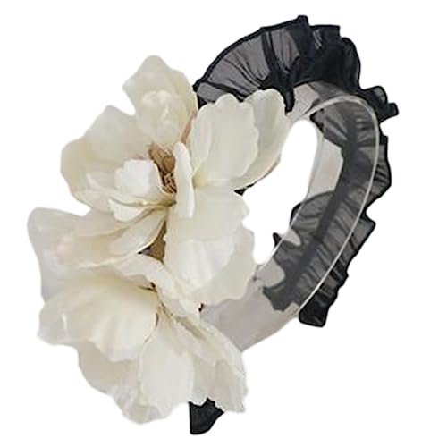 Haarband für Damen, handgefertigtes Haar-Accessoire, Stirnband, Gothic-Lolitas, Cosplay, Dienstmädchen, Spitzen-Haarreifen, Clip, Blumen-Dekorationen für Frauen und Mädchen von BEBIKR