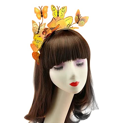 Haarreif für Damen, Schmetterlings-Fascinator, Hut, 3D-Schmetterling, Kopfschmuck, Teeparty, Hut, Schmetterling, Haarband, Schmetterlings-Haarreif von BEBIKR