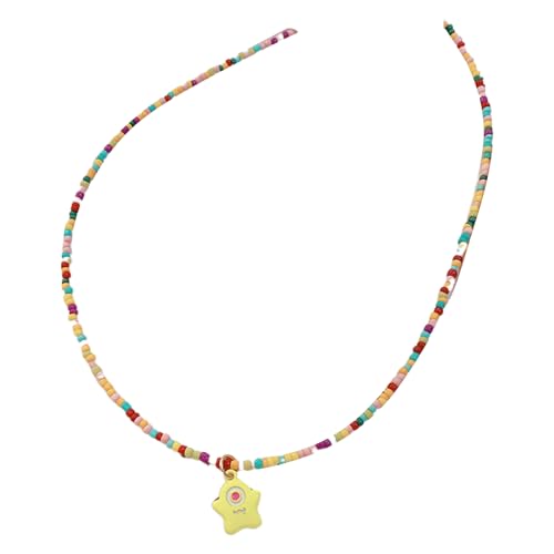 Halsketten, bunte Monster-Anhänger, Halskette, niedlicher Hals-Schmuck, Perlen, Halskette, Reisperlen, Choker, perfektes Geschenk für Frauen und Mädchen, Perlen von BEBIKR