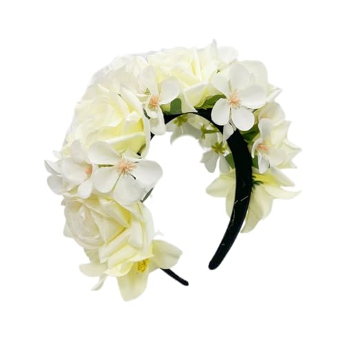 Model Show Stirnband Mit Blumen Rosendekoren Ethnisches Stirnband Für Die Braut Frühlings Stirnband Für Die Hochzeitsfeier Buntes Blumen Haarband Für Hochzeitsmädchen Blumen Haarband Für Mädchen von BEBIKR