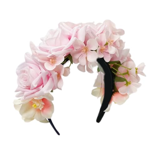 Model Show Stirnband Mit Blumen Rosendekoren Ethnisches Stirnband Für Die Braut Frühlings Stirnband Für Die Hochzeitsfeier Buntes Blumen Haarband Für Hochzeitsmädchen Blumen Haarband Für Mädchen von BEBIKR