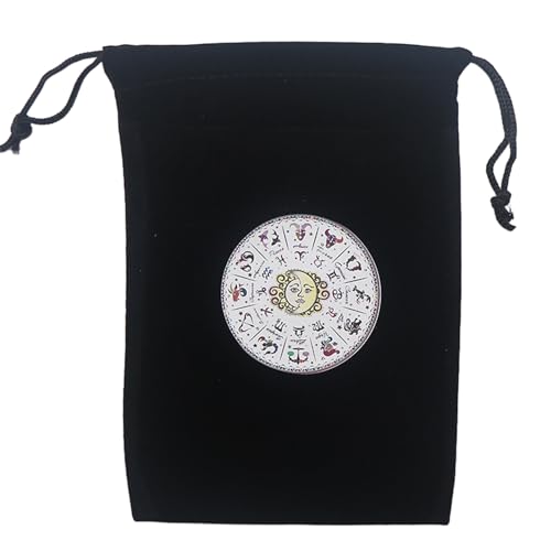 BELOWSYALER Divinations Tarotkarten-Würfeltasche, Mini-Hochzeitstasche, Tischdecke, Orakel, Kartenspiel, Tasche, Schmuckaufbewahrung, Kordelzug, Tarotkarte mit Kordelzug, F von BELOWSYALER