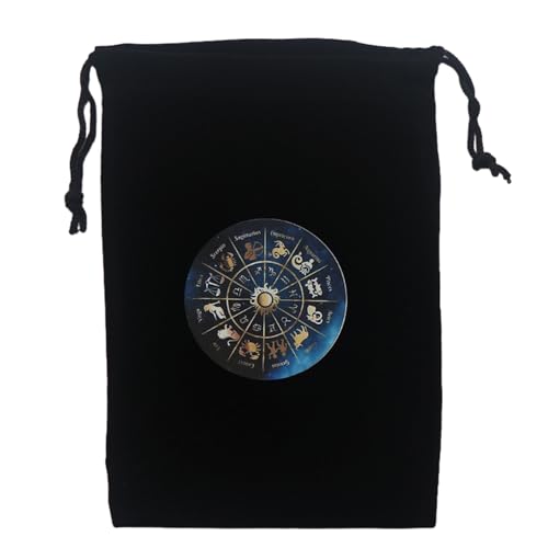 BELOWSYALER Divinations Tarotkarten-Würfeltasche, Mini-Hochzeitstasche, Tischdecke, Orakel, Kartenspiel, Tasche, Schmuckaufbewahrung, Kordelzug, Tarotkarte mit Kordelzug von BELOWSYALER