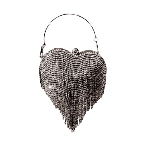 BELOWSYALER Modische Abendtasche für Damen, einzigartige Schultertasche mit Quasten, Dekorationen für Abendveranstaltungen, Festivals, Anlässe, Schwarz BELOWSYALER Modische Abendtasche für Damen, einzigartige Schultertasche mit Quasten, Dekorationen für Abendveranstaltungen, Festivals, Anlässe, Schwarz von BELOWSYALER