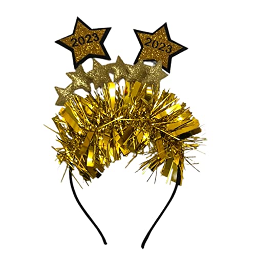 Glitzernder fünfzackiger Stern Stirnband Festival Haarreifen Performance Kopfschmuck Neujahr Kostüm Unisex Haarreifen für Frauen Neujahr Glitzer fünfzackiger Stern dekorativ von BELOWSYALER