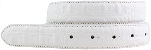 BELTINGER Gürtel mit Krokoprägung ohne Schnalle 3 cm | Leder-Gürtel für Damen Herren 30mm Kroko-Optik | Kroko-Muster | Weiß 110cm von BELTINGER