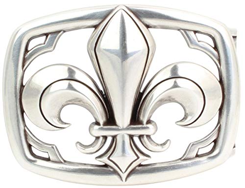 BELTINGER Gürtelschnalle Royal Lily 4,0 cm | Buckle Wechselschließe Gürtelschließe 40mm Massiv | Wechselgürtel bis 4cm | Silber von BELTINGER