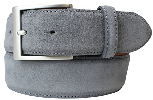 BELTINGER Hochwertiger Gürtel mit Edelstahl-Gürtelschnalle aus Veloursleder 4 cm | Velour-Ledergürtel für Damen Herren 40mm | Wildleder-Gürtel 4cm | Dunkelgrau 85cm von BELTINGER