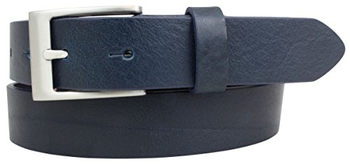 Kinder-Gürtel aus Vollrindleder 3 cm | Leder-Gürtel für Jungen Mädchen 30mm | für Jeans, Anzug, Kleid, Rock | Marine 75cm von BELTINGER