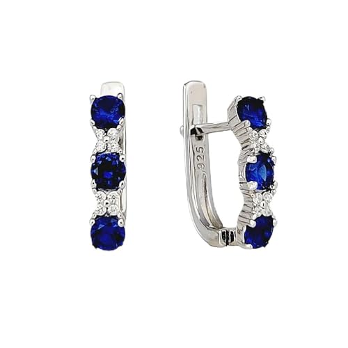 Ohrringe aus 925 Silber mit farblosen und blauen Zirkonia von BEM