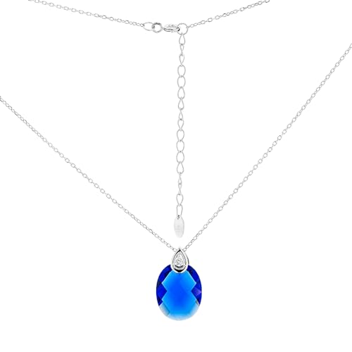 Sokolov Collier aus 925 Silber mit Zirkonia und blauem Glaskristall von BEM