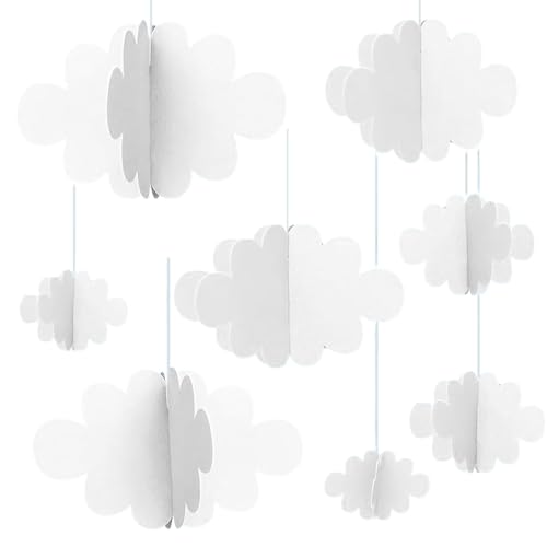 BEPSYOM 16 Stück 3D Wolke Hängende Dekorationen, Gefälschte Wolken für Decke, Künstliche Wolken Requisiten, Wolken Ornamente für Kinderzimmer, Babytaufe, Party, Hochzeit, Bühnendekor BEPSYOM 16 Stück 3D Wolke Hängende Dekorationen, Gefälschte Wolken für Decke, Künstliche Wolken Requisiten, Wolken Ornamente für Kinderzimmer, Babytaufe, Party, Hochzeit, Bühnendekor von BEPSYOM