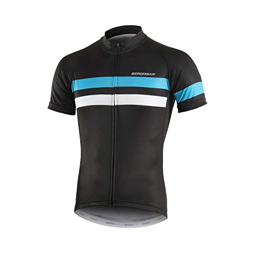 BERGRISAR Radtrikot Herren Kurzarm Rennrad Fahrrad Trikots, 8001blau, Klein von BERGRISAR