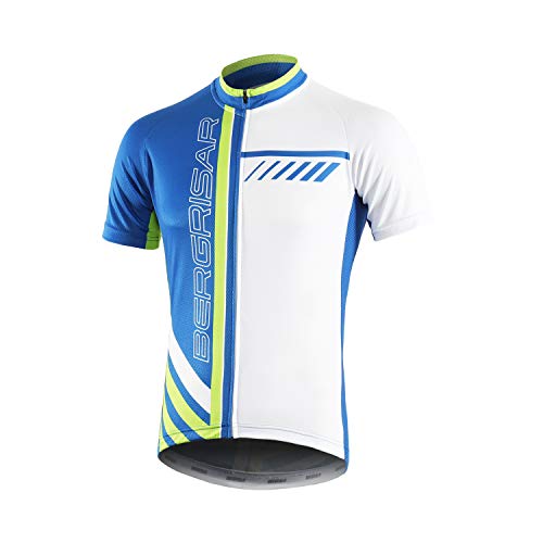 BERGRISAR Radtrikot Herren Kurzarm Rennrad Fahrrad Trikots, 8002 blau, Klein von BERGRISAR