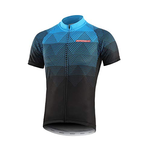 BERGRISAR Radtrikot Herren Kurzarm Rennrad Fahrrad Trikots, 8006blau, Groß von BERGRISAR