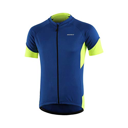 BERGRISAR Herren Fahrradtrikot Kurzarm Sommer Radtrikot Atmungsaktive Leicht Fahrradbekleidung BG650 von BERGRISAR