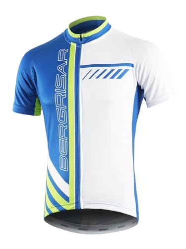 BERGRISAR Radtrikot Herren Kurzarm Rennrad Fahrrad Trikots, 8002 blau, Groß von BERGRISAR