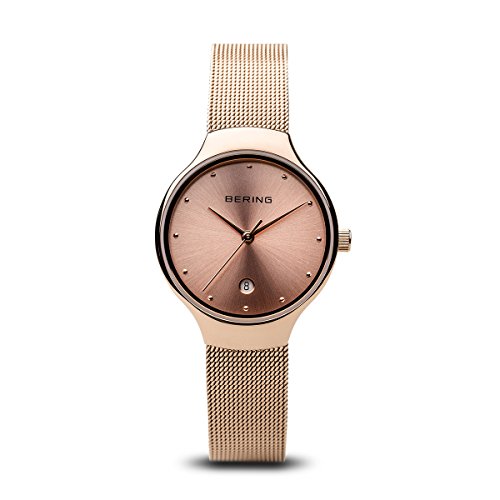 BERING Damen Uhr Quarz Movement - Classic Collection mit Edelstahl und Saphirglas 13326-XXX Armbandsuhren - 3 ATM, Roségold/Gold von BERING