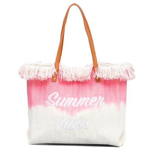 BERULL Canva Handtasche Für Damen, Personalisierte Brief Stickerei Umhängetasche Mode Reisen Schultertasche Shopper Tasche Beach Bag,Rosa,One Size BERULL Canva Handtasche Für Damen, Personalisierte Brief Stickerei Umhängetasche Mode Reisen Schultertasche Shopper Tasche Beach Bag,Rosa,One Size von BERULL