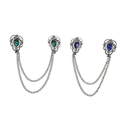BESPORTBLE 2 Stück Tropfen Edelstein Kragen Revers Für Herren Krawattennadel Kragenclip Anzugnadeln Kragenkette Brosche Gold Anstecknadel Brosche Kette Krawatte Herren BESPORTBLE 2 Stück Tropfen Edelstein Kragen Revers Für Herren Krawattennadel Kragenclip Anzugnadeln Kragenkette Brosche Gold Anstecknadel Brosche Kette Krawatte Herren von BESPORTBLE