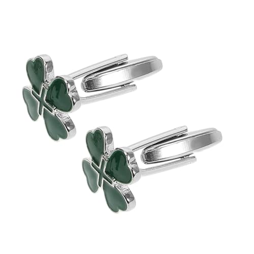 BESPORTBLE 2Stücke Grüne Vierblättrige Kleeblatt Manschettenknöpfe Legierung für Männer Elegantes Emaille Finish für Patrick Day und Formelle Anlässe Angenehmer BESPORTBLE 2Stücke Grüne Vierblättrige Kleeblatt Manschettenknöpfe Legierung für Männer Elegantes Emaille Finish für Patrick Day und Formelle Anlässe Angenehmer von BESPORTBLE