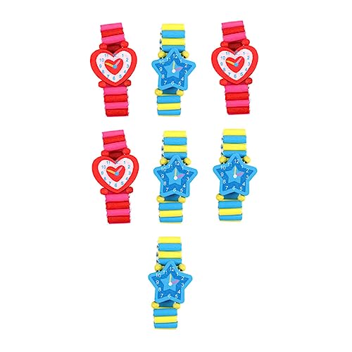 BESPORTBLE 7 Stück Holzspielzeug Uhr für Teiliges mit Elastischem Armband Farbenfrohe Designs um Abzulenken die Junge Mädchen Beziehung zu Stärken BESPORTBLE 7 Stück Holzspielzeug Uhr für Teiliges mit Elastischem Armband Farbenfrohe Designs um Abzulenken die Junge Mädchen Beziehung zu Stärken von BESPORTBLE