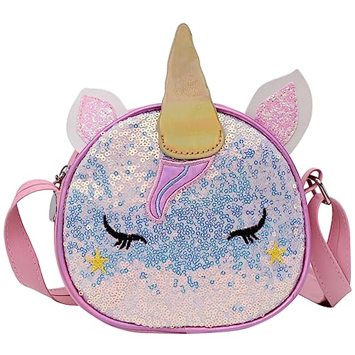 BESTYASH Tragbare Glänzende Einhorn-Make-Up-Tasche Reise-Kulturbeutel Kosmetik-Organizer Umhängetasche Für Mädchen (Rosa) von BESTYASH