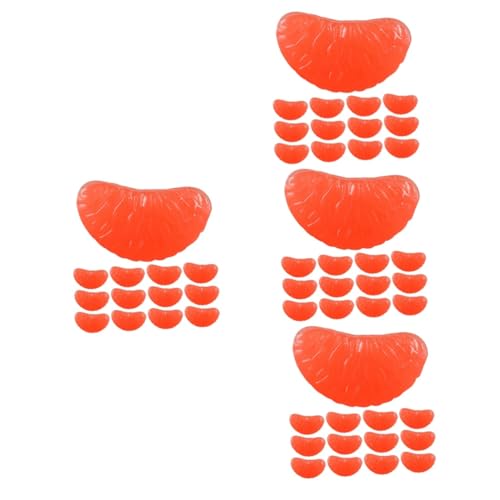 BESTonZON 128 Stk Grapefruit-Segment Handyhülle Kunsthandwerk Haarnadeln Haarspange DIY Charme Reize Bastelbedarf Mini Modell Zubehör künstliche Früchte Orangenscheiben PVC rot von BESTonZON