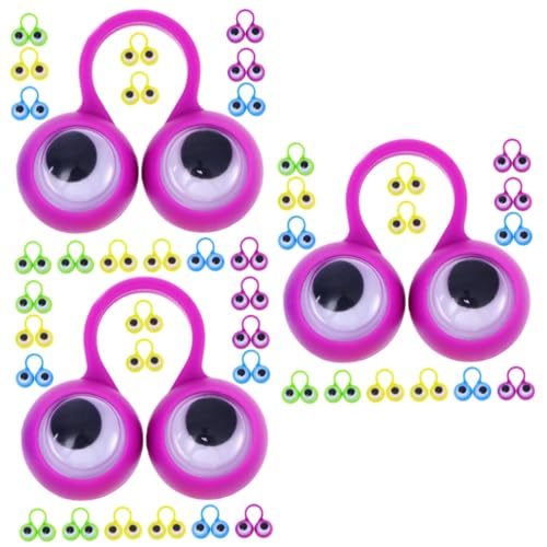 BESTonZON 75 Stk Augenring Wackelaugen kleines Kinderspielzeug Augäpfel interaktives spielzeug geschenke für kinder Ringe Smart-Ring Fingerspielzeug Lernspielzeug intelligent Zubehör Plastik von BESTonZON