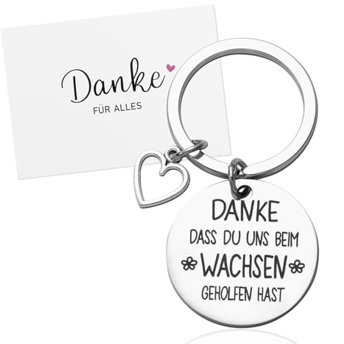 BETESSIN Abschiedsgeschenk Erzieherin - Danke dass du uns beim Wachsen geholfen hast Schlüsselanhänger mit Dankeskarte und Umschlag - Geschenk für Erzieherin zum Abschied Kita BETESSIN Abschiedsgeschenk Erzieherin - Danke dass du uns beim Wachsen geholfen hast Schlüsselanhänger mit Dankeskarte und Umschlag - Geschenk für Erzieherin zum Abschied Kita von BETESSIN