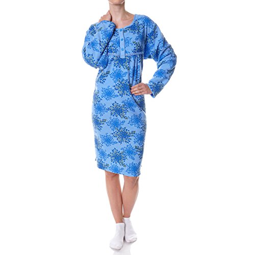 BEZLIT Damen Nachthemd Schlafshirt Nighty Sleepshirt Negligee 21692 Blau XL von BEZLIT
