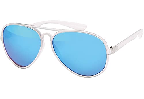 BEZLIT Damen Sonnenbrille Rundglas Designer Blau Weiß von BEZLIT