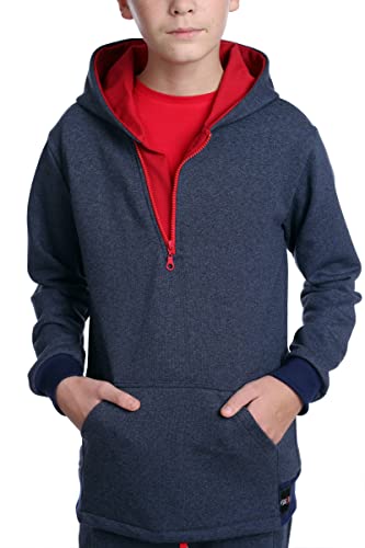 BEZLIT Jungen Pullover mit Kapuze meliert Blau 134 von BEZLIT