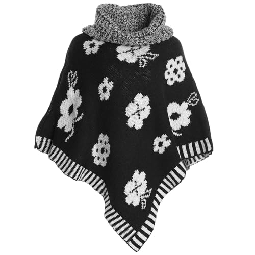 BEZLIT Mädchen Strick Poncho Schalkragen Rollkragen Kinder 20913 Schwarz 164 von BEZLIT