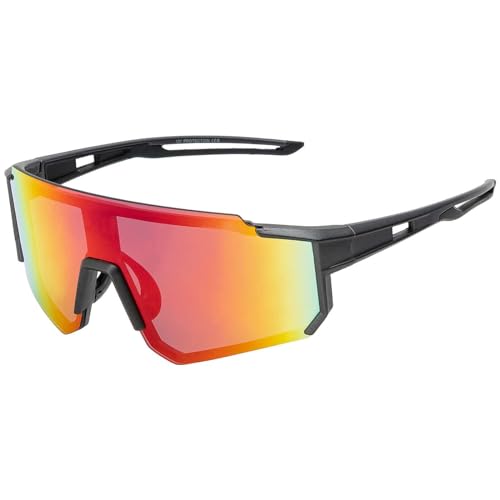 BEZLIT Unisex Sonnenbrillen Bikerbrille Sonnenbrille Damen Flieger verspiegelt Blau/Gelb-Schwarz von BEZLIT