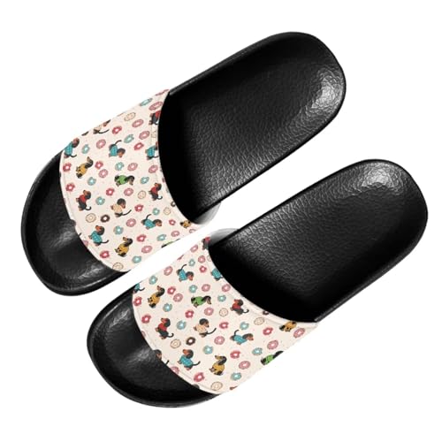 BGYFJYN Bunte Batik-Sandalen für Herren und Damen, leicht, offene Zehenpartie, bequeme Slides für drinnen und draußen, Bunter Dackel, 41 EU BGYFJYN Bunte Batik-Sandalen für Herren und Damen, leicht, offene Zehenpartie, bequeme Slides für drinnen und draußen, Bunter Dackel, 41 EU von BGYFJYN