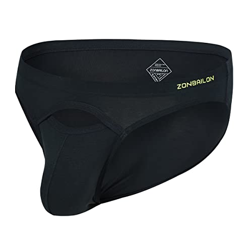 BIATWOWR Herren Bikini-Slip aus Bambusfaser Top Fly Atmungsaktiv Komfortabel Große Pouch Beule Weiche Unterwäsche L von BIATWOWR